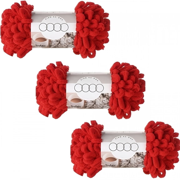 PALINO 2026 New 3 Pack Bulky Loop Yarn for Finger Knitting Soft Off the Hook Loop Chenille Yarn for Crocheting No-Needle Craft Yarn for Crafts for Knitting,Crochet,Diy Projects,Home Decor