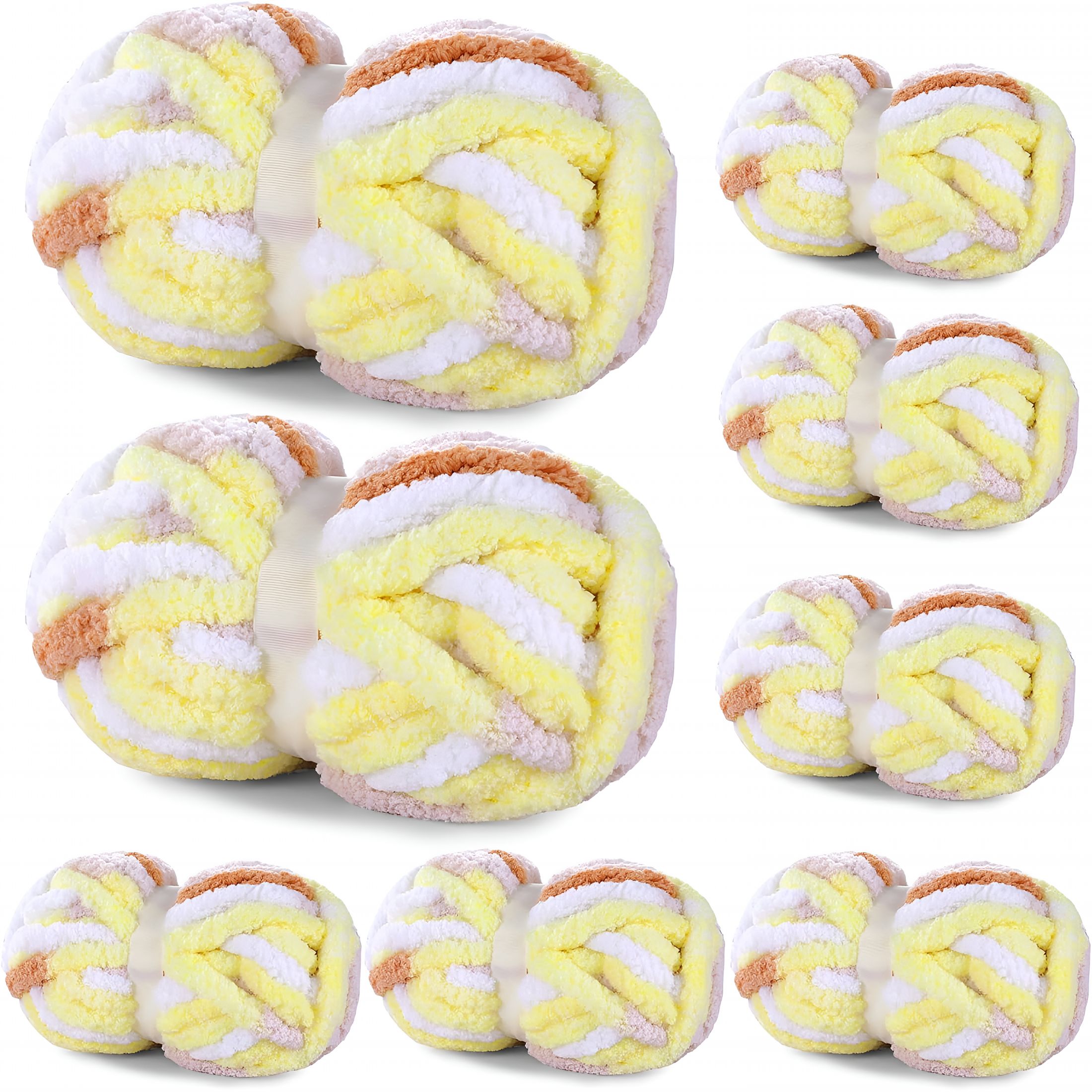 PALINO 2026 New 8Pcs Tie Dye Chunky Yarn for Crocheting,Fluffy Jumbo Chenille Yarn,Soft Plush Yarn Bulky,Giant Thick Fuzzy Yarn for Hand Knitting Or Arm Knitting(29 Yds,8 Oz Each Skein)