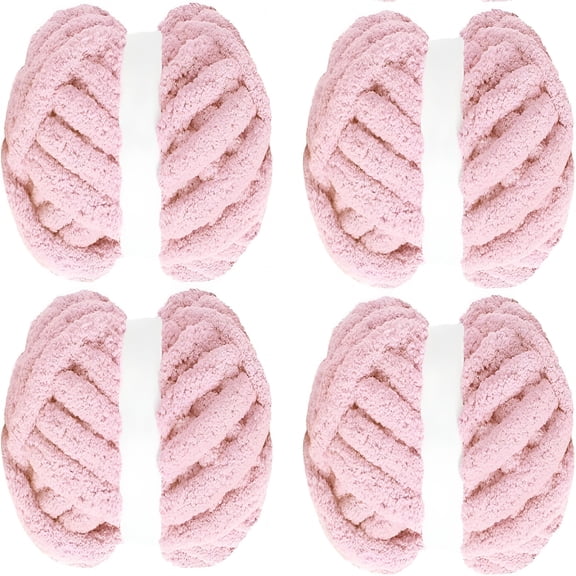 PALINO 2026 New Chunky Yarn for Crocheting 1/2/4 Pack,Fluffy Jumbo Chenille Yarn,Super Soft Plush Yarn for Hand Woven Diy Crafts,Giant Thick Fuzzy Yarn for Hand Knitting(27 Yds,8 Oz Each Skein)