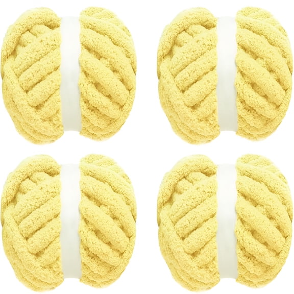 PALINO 2026 New Chunky Yarn for Crocheting 1/2/4 Pack,Fluffy Jumbo Chenille Yarn,Super Soft Plush Yarn for Hand Woven Diy Crafts,Giant Thick Fuzzy Yarn for Hand Knitting(27 Yds,8 Oz Each Skein)