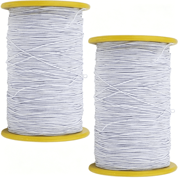 PALINO 2Pcs 0.5Mm Thickness 547 Yard Elastic Thread White