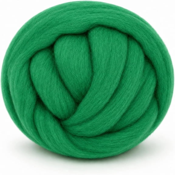 PALINO 3.53Oz(100G) Wool Roving: Needle Felting Wool White Roving Wool Felting Supplies Pure Wools Chunky Yarn Spinning Wool Roving for Needle Felting Wet Diy Hand Spinning(Emerald Green)