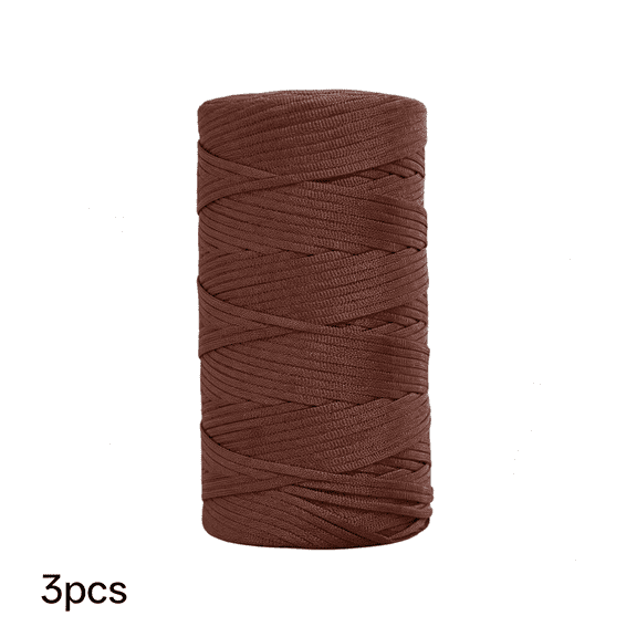 PALINO 3Mm X 540 Yds(2 X 270Yd) Flat Ribbon Macrame Cord,Polyester Crochet Yarn,For Handbag Sun Hat Shoes Shopper Bag Diy Craft Projects,Adults Easy Starter Yarn for Knitting