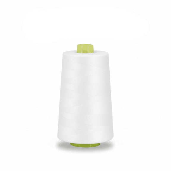 PALINO 6000 Yard Spool White Thread 100 Percent Polyester All Purpose Overlock Cone