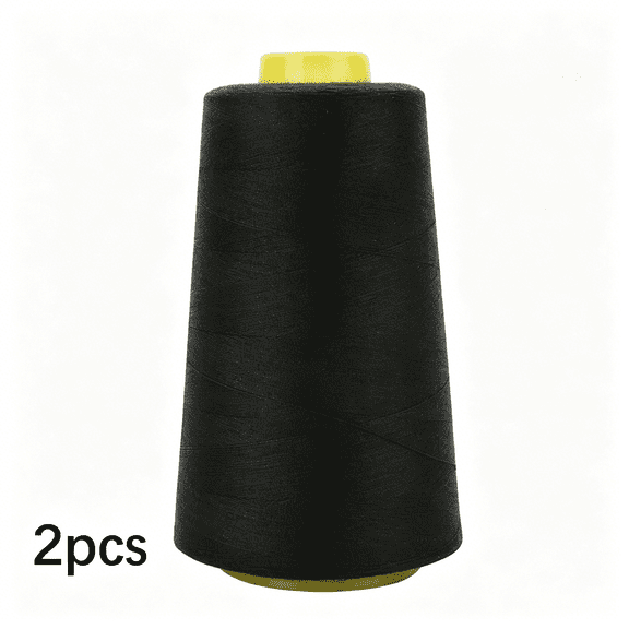 PALINO All-Purpose Polyester Sewing Thread Cone 6000 Yards for Machine, Hand Sewing, Overlock & Spun Thread Black