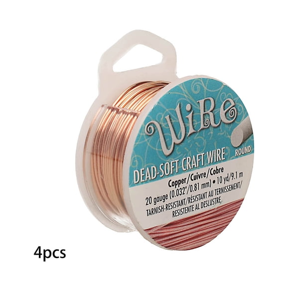 PALINO Craft Wire Tarnish Resistant,Soft Temper,Round,Copper Color 0.81Mm,20 Gauge,10 Yard Spool Jewelry Making,Wire Wrapping,Floral,& Other Diy Crafts