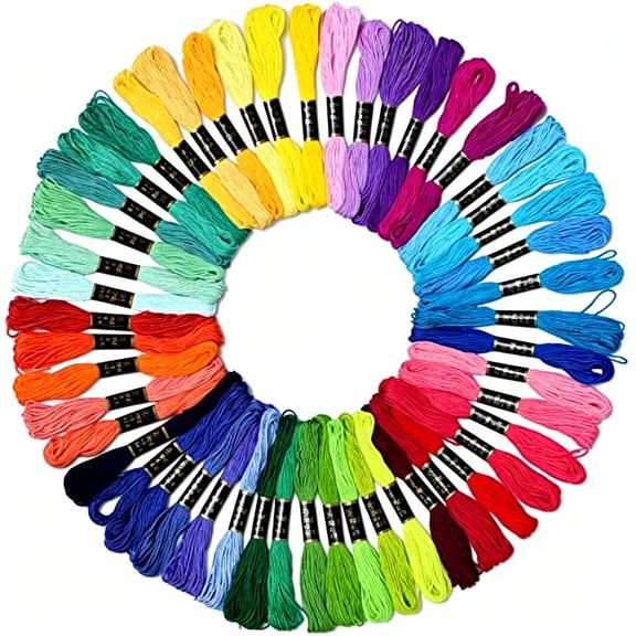 PALINO Friendship Bracelet String 50 Skeins Rainbow Color Embroidery Floss Cross Stitch Embroidery Thread Cotton Floss Bracelet Yarn