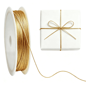 PALINO Gold Metallic Bakers String - 98 Ft Decorative Gold Wrapping String, Thin Ribbon Golden Thread String, Glitter-Gold Cord for Diy Crafting, Gift Wrapping, Christmas Decorations