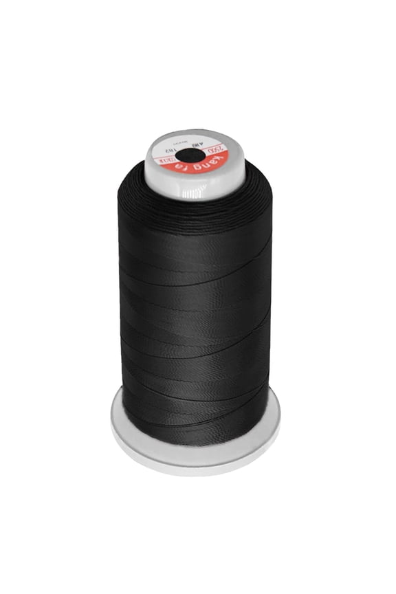 Heavy Duty Thread 1190 Yards 210D/3 All Purpose High Strength Polyester Sewing Thread for Weaves, Upholstery, Jeans and Weaving Hair, Drapery, Beading, Purses, Leather (Black)