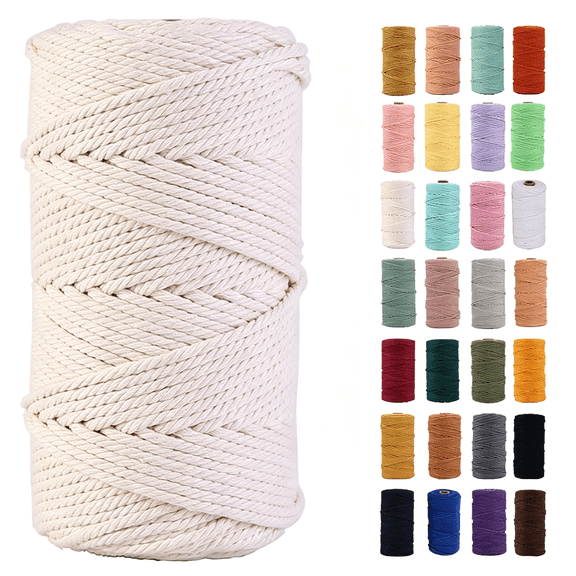 PALINO Macrame Cord 3Mm X 109Yards,Colored Cotton Rope Colorful Cotton Cord Soft Craft Cord Twine for Wall Hanging Plant Hangers Crafts Decorative Projects Macrame Cord