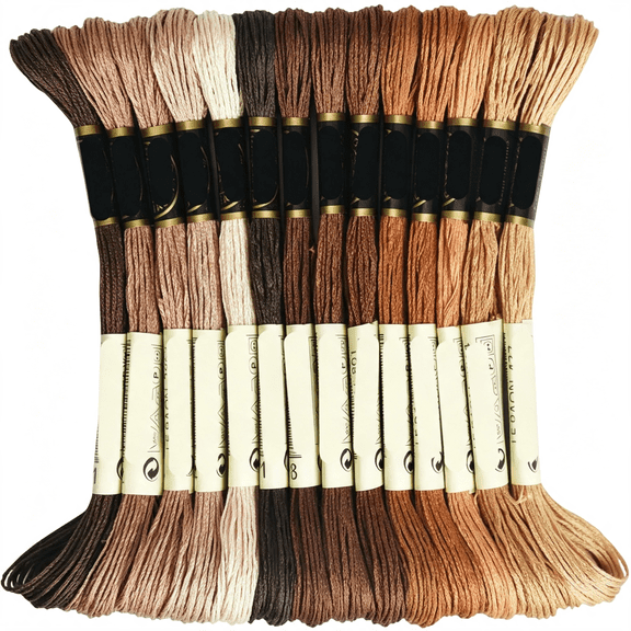PALINO Premium Rainbow Color Embroidery Floss - Cross Stitch Threads - Friendship Bracelets Floss - Crafts Floss - 14 Skeins Per Pack Embroidery Floss, Light Rust Gradient