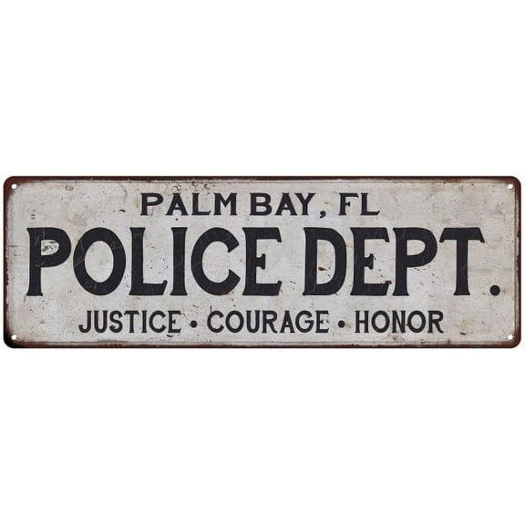 PALM BAY, FL POLICE DEPT. Home Decor Metal Sign Gift 6x18 106180012264