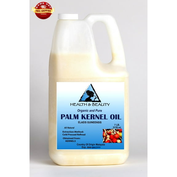 PALM KERNEL OIL ORGANIC CARRIER COLD PRESSED SUSTAINABLE NATURAL 100% PURE 7 LB