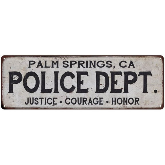 PALM SPRINGS, CA POLICE DEPT. Home Decor Metal Sign Gift 6x18 206180012799