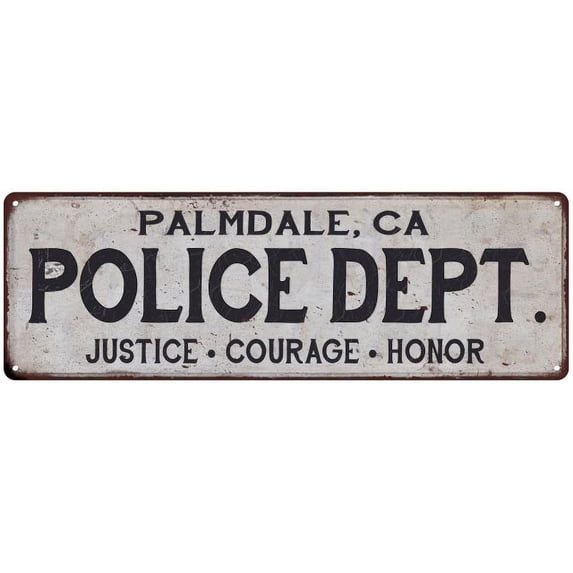 PALMDALE, CA POLICE DEPT. Home Decor Metal Sign Gift 8x24 108240012149