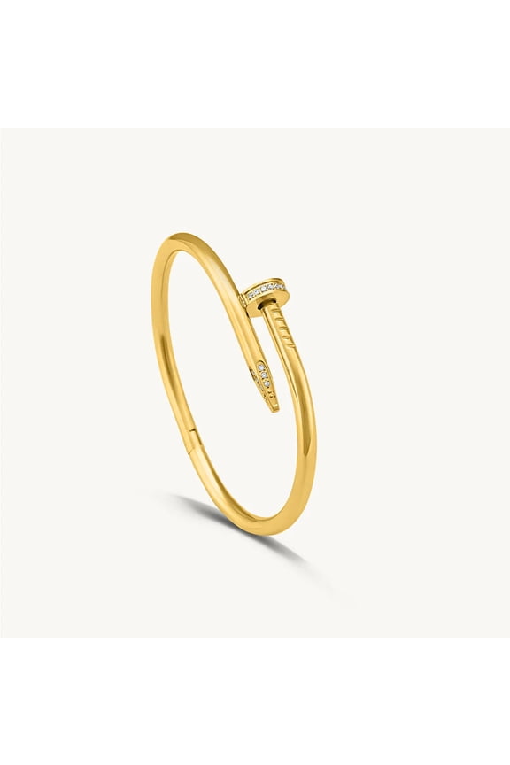 Nail Bangle Bracelet for Womens Waterproof & Anti-Tarnish