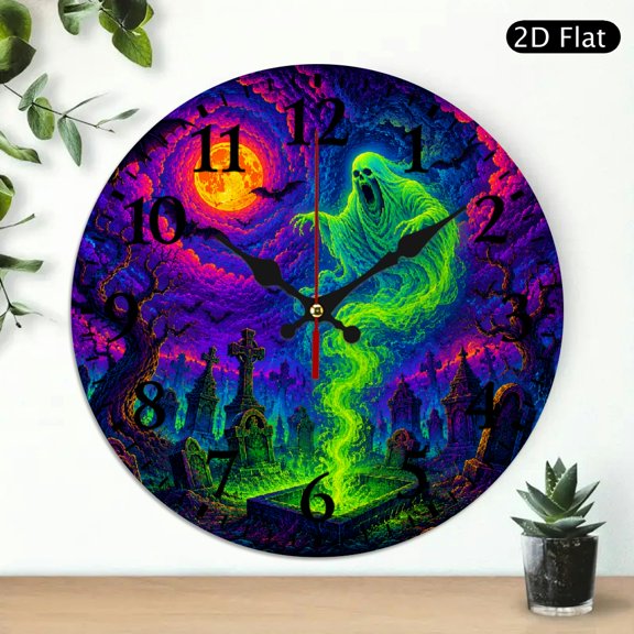 PALNKART 1pc Neon Graveyard Floating Ghost Theme No Battery Included, 10 inch Decor Gift lobby, corridor, dining room, bedroom, office, classroom