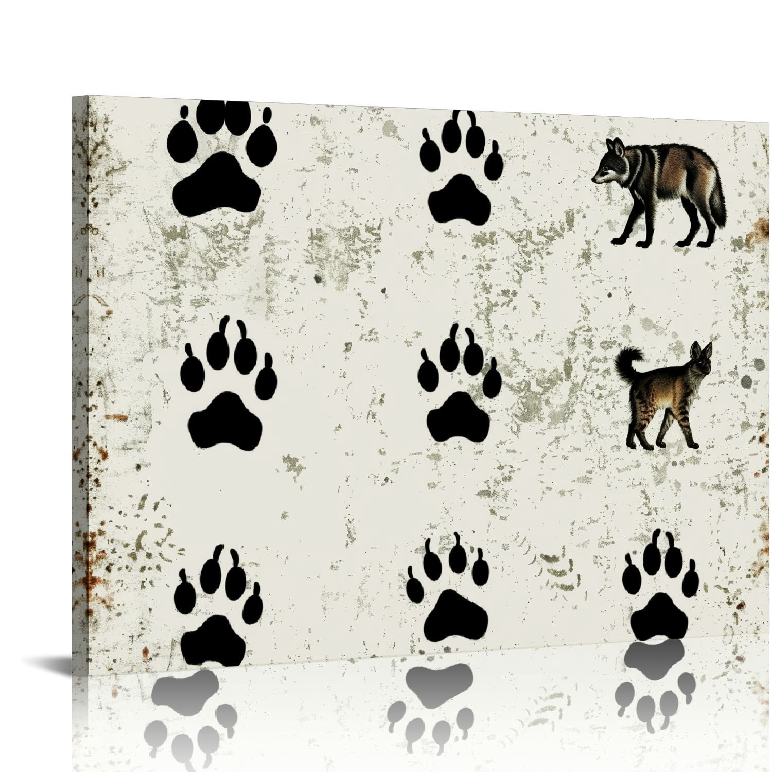 Animal Tracks Light Switch Cover - 4 Gang Toggle Rustic Woodland Design Wall Plate