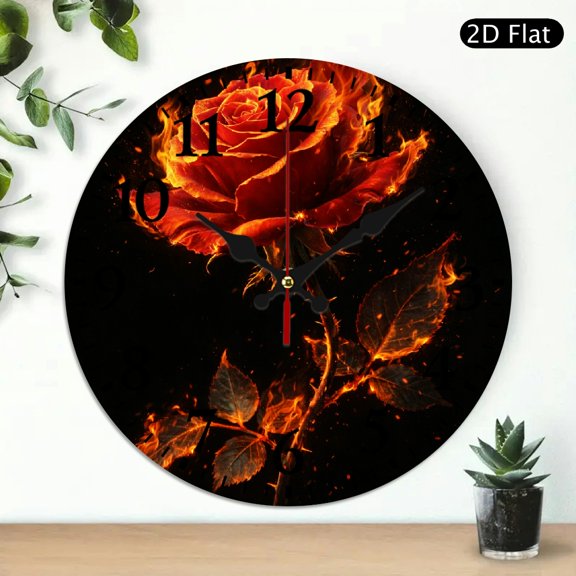 PALNKART Decor Gift, The Burning Rose Print, Battery Operated (AA Not Included), Lobby Corridor Dining Room Bedroom Office Classroom