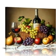 thumbnail image 1 of PALNKART Grape Wine Canvas Wall Art: Fresh Fruit Pictures Abstract Kitchen Artwork Colorful Vintage Food Oil Painting Contemporary Artistic Print for Modern Dining Room Restaurant Living Room 16x12in, 1 of 6