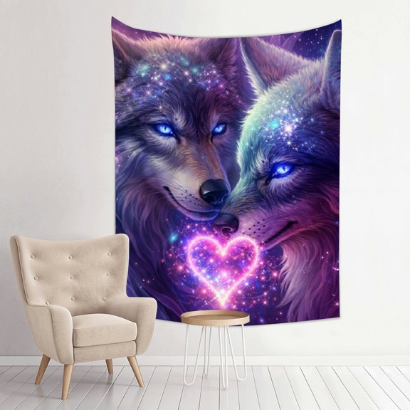PALNKART Star Wolves Tapestry, 100% Polyester Polyester Print Wall Hanging Tapesties , Tapestry Bedroom Dorm Living Room