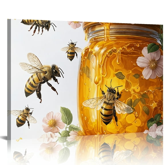 PALNKART Sweet Honey Jar Wall Art,  Ready An Excellent Gift Choice,  HD Print Framed Canvas Wall Art Suitable For Living Room Bedroom Kitchen Classroom Studio Family