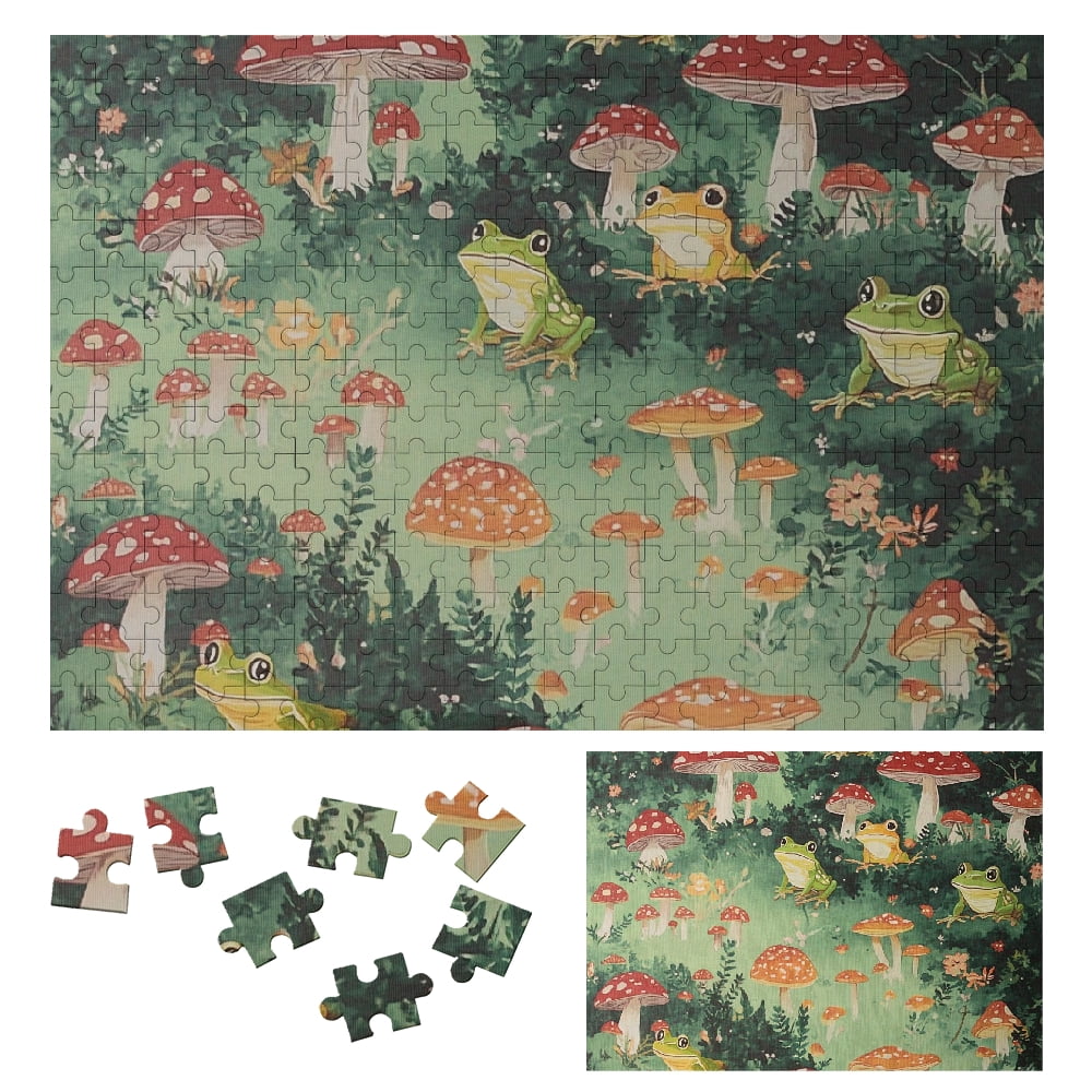 PALNKART Wooden Jigsaw Puzzle Mushrooms Toads Gift for Family Friends ...