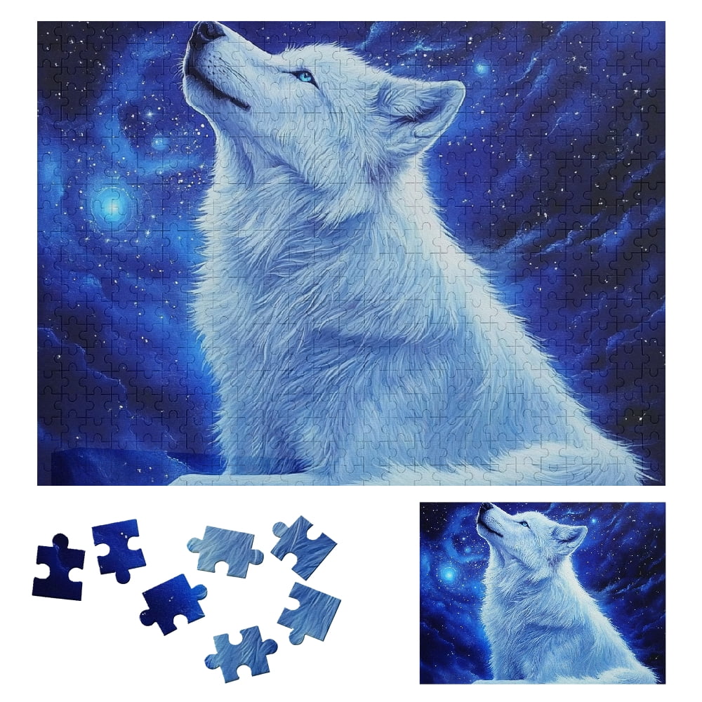 PALNKART Wooden Jigsaw Puzzle Wolf Stars Night Gift Family 500 PCS ...