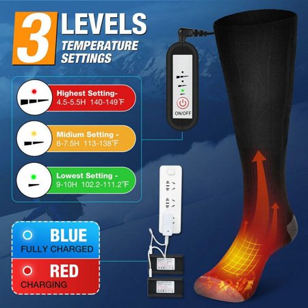 PALONE Winter Heating Socks Warm Outdoor Ski Socks USB Charging Heating Elastic Comfortable Electric Socks Christmas Gift Socks