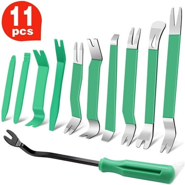 PALYTTE 11 PCS Trim Removal Tool Kit, Car Panel Door Audio Trim Removal Tool Kit for Auto Clip Pliers Fastener Remover Tool Set Vehicle Dash Radio Audio Installer (Green)