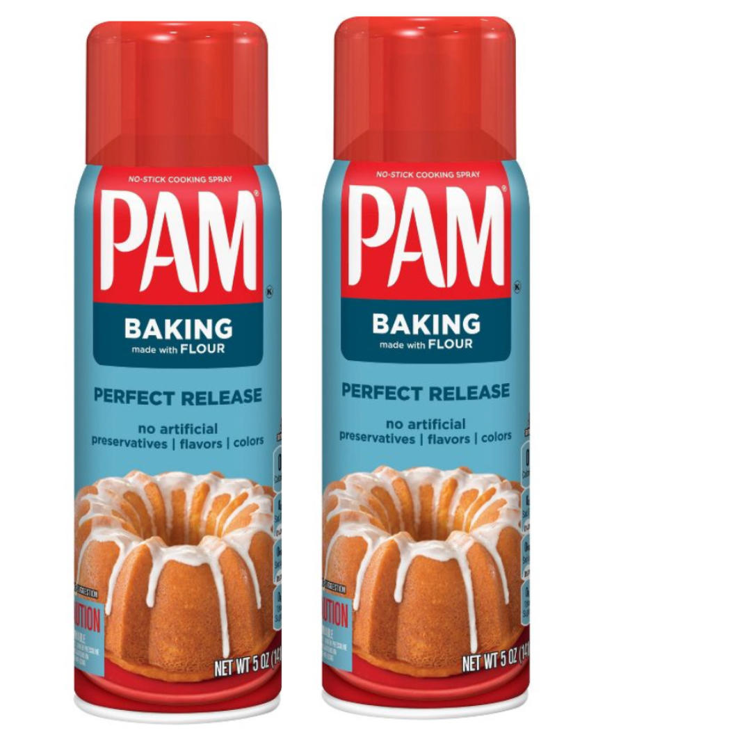 PAM Canola Oil Baking Spray with Flour 5oz pack of 2