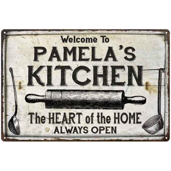 PAMELA'S Kitchen Farmhouse Sign Gift 8x12 Metal 208120033040