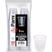 PAMI 5 Oz Clear Plastic Cups for Party Disposable Drinking Cups, 100-Pack