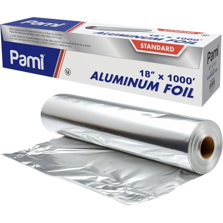 PAMI Aluminum Foil Roll, Extra Long Standard Aluminum Foil for Food Storage, Cooking, Baking & Grilling, Durable Food Grade Foil for Home & Commercial Use (18'' x 1000 Ft)