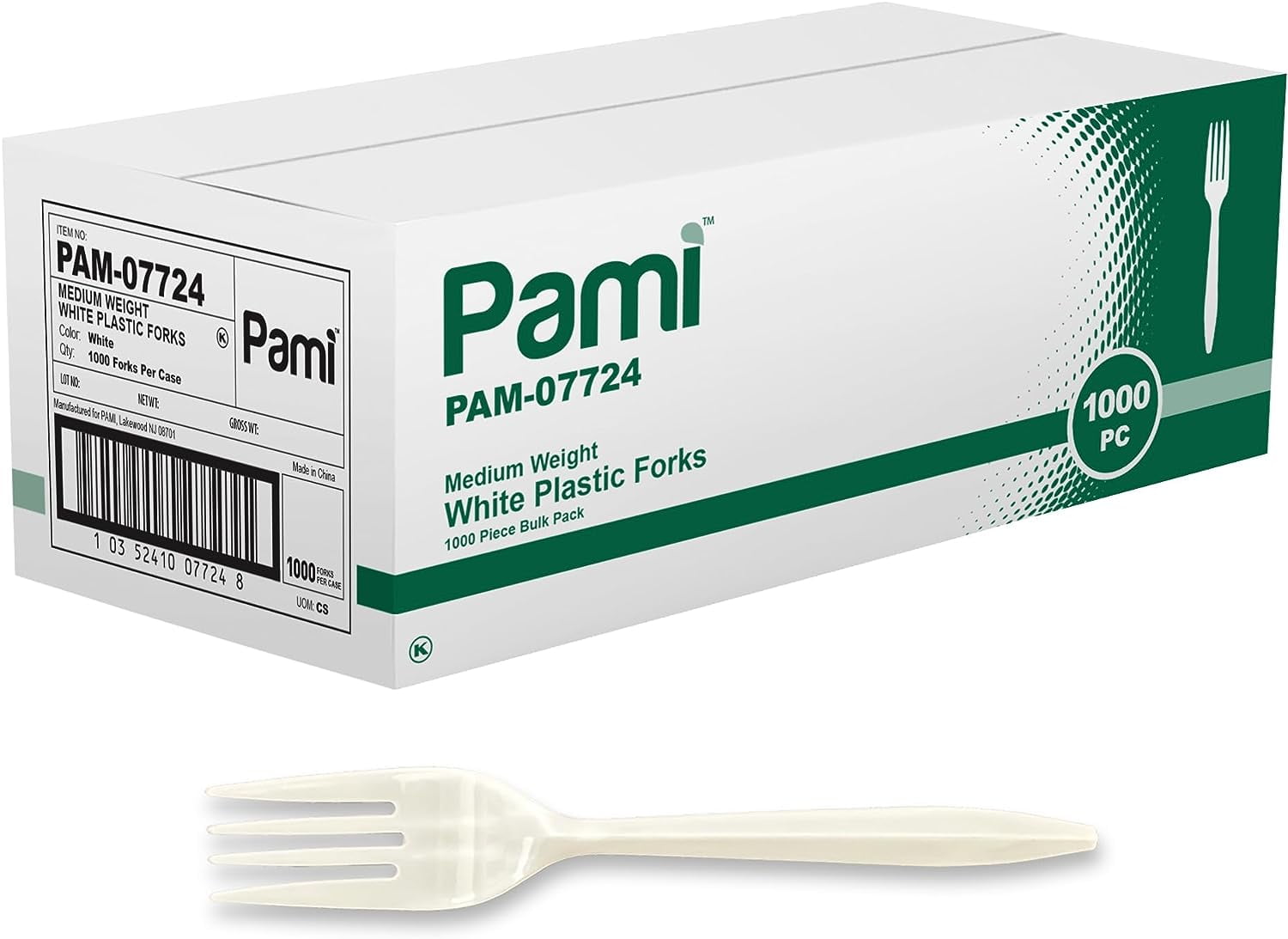 Medium Weight White Plastic Disposable Forks, 1000-Pack