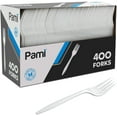 thumbnail image 1 of PAMI Disposable Forks Medium Weight Plastic Forks Bulk Utensils, 400-Pack, 1 of 5