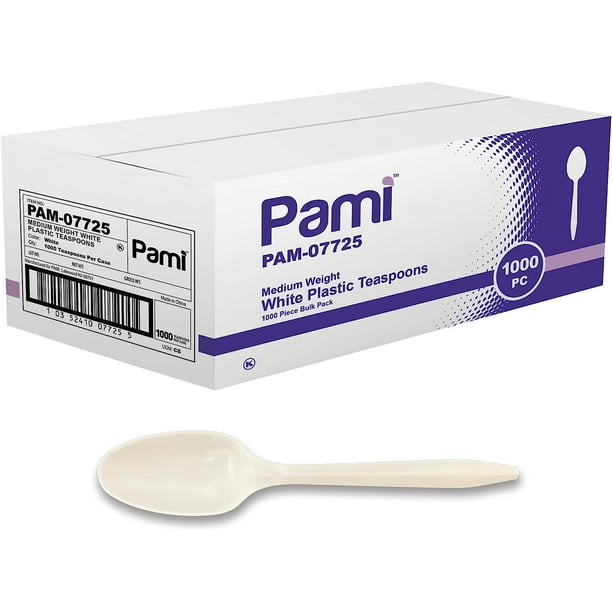 Mediumweight Plastic Cutlery, Teaspoon, White, 1,000/Pack Mediumweight Plastic Cutlery, Teaspoon, White, 1,000/Pack