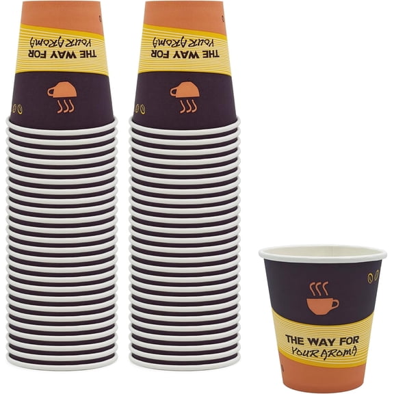 PAMI 10oz Paper Coffee Cups 50 Pack Hot Coffee Cups Disposable To-Go Cups for Espresso, Tea, Hot Chocolate, Office, Café & Travel Use