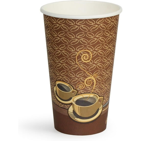 PAMI Hot Coffee Disposable Paper Cups for Hot Drinks, 16 oz, 50-Pack