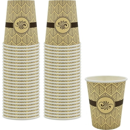 PAMI 8oz Paper Coffee Cups 50 Pack Hot Coffee Cups Disposable To-Go Cups for Espresso, Tea, Hot Chocolate, Office, Café & Travel Use