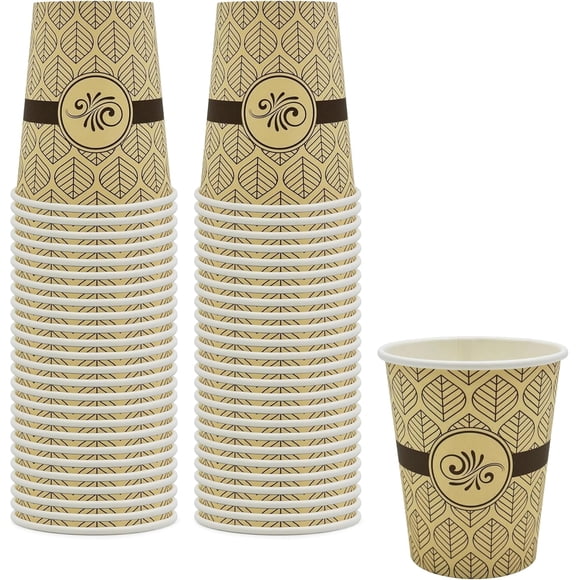 PAMI 8oz Paper Coffee Cups 50 Pack Hot Coffee Cups Disposable To-Go Cups for Espresso, Tea, Hot Chocolate, Office, Café & Travel Use
