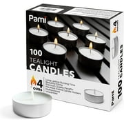 PAMI Premium Tealight Candles Unscented Paraffin Small Candles in Bulk, 100-Pack