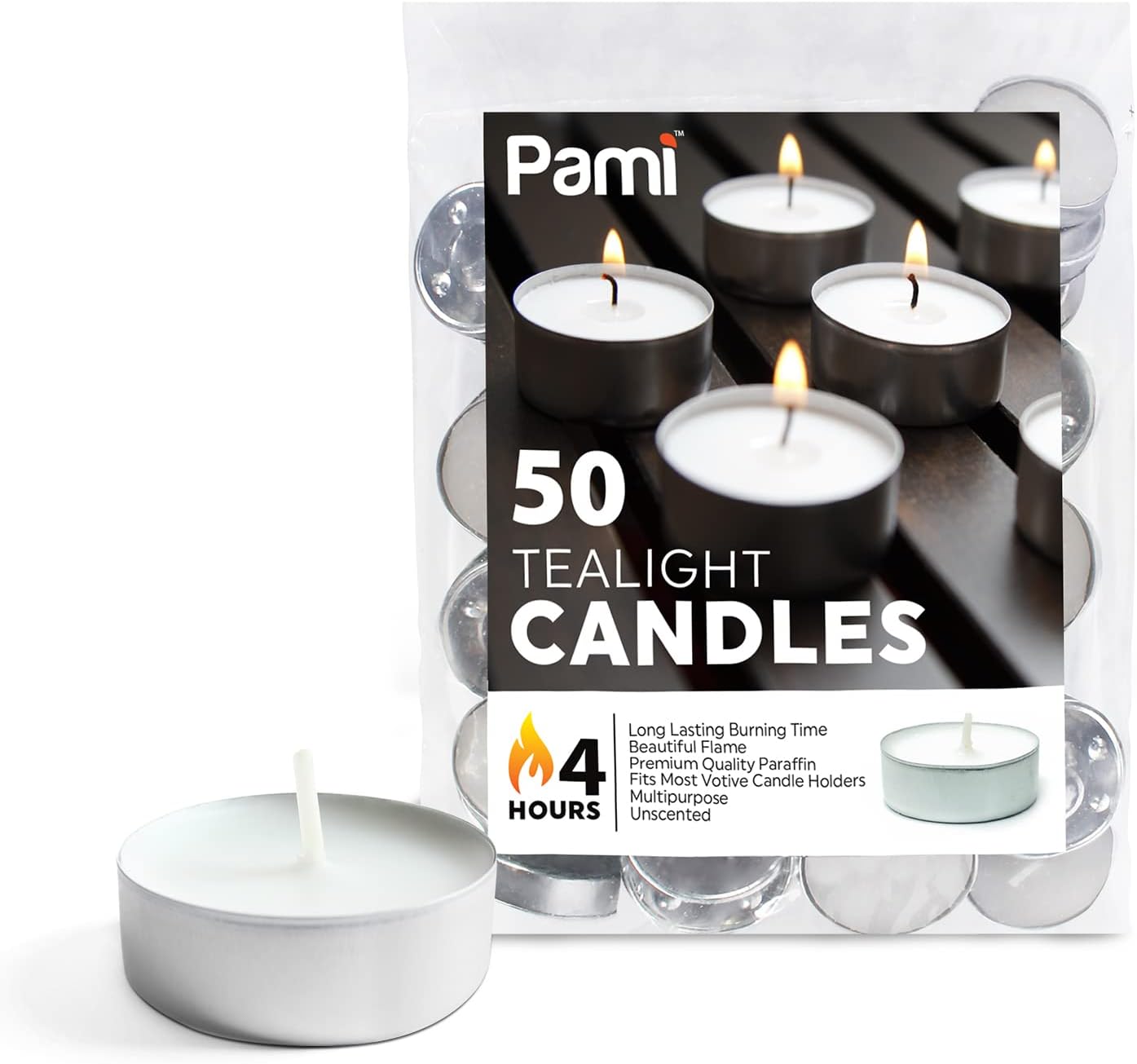 Mainstays White Unscented Indoor/Outdoor Tealight Candles, 100 Count