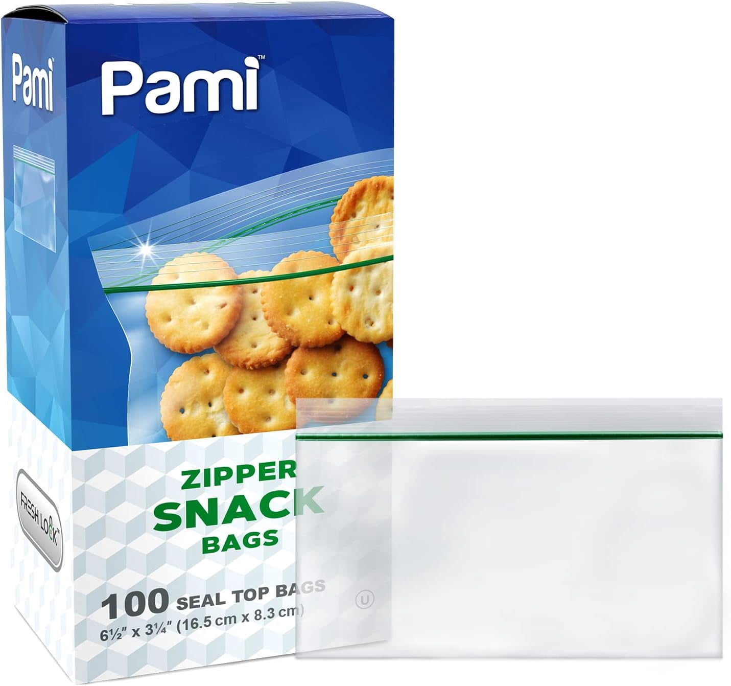 PAMI Snack Ziploc Bags 100 count, Small Plastic Snack Bags with Zipper Seal, Food Storage Bag, Snack Size