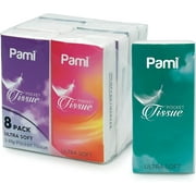 PAMI Soft Facial Tissue Paper 3-Ply Pocket Tissue 10-Sheet Travel Tissue Packs, 8-Pack