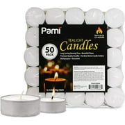PAMI Tealight Candles Unscented Paraffin Small Candles in Bulk, 50-Pack