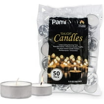 PAMI Tealight Candles Unscented Paraffin Small Candles in Bulk, 50-Pack