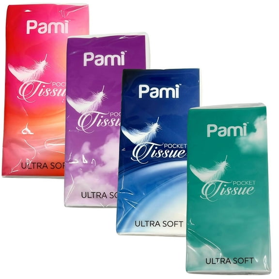 PAMI Ultra Soft 3-Ply Portable Pocket Tissues: 4 Packs