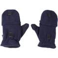 thumbnail image 1 of PAMINGONO 1Pair Blue Half Finger Gloves with Flap Cover for Men Thermal Outdoor Use, 1 of 8