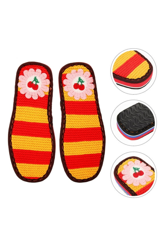Inner Soles for Women Shoes Breathable Slippers Soles Pads Rubber 1 Pair 9.6In